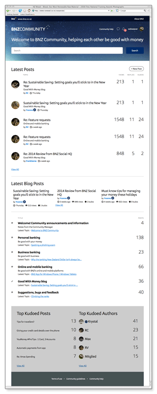 BNZ Community - homepage