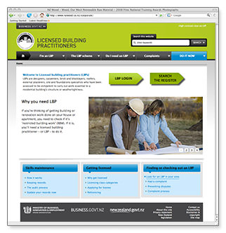 Livenced Building Practitioners - homepage