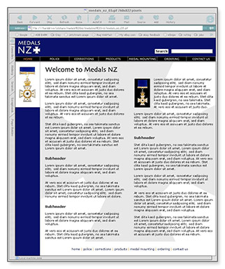 Medals NZ - homepage template