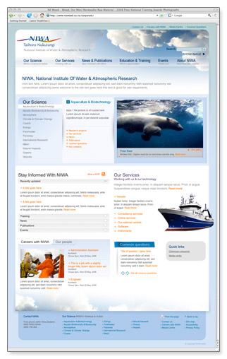 NIWA - homepage template
