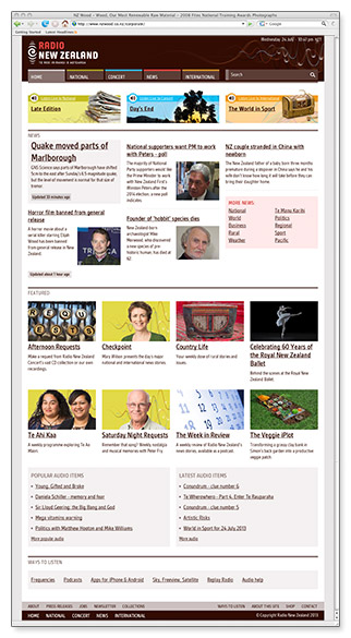 RadioNZ - original homepage