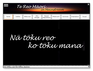 Te Reo Māori in Mainstream - homepage