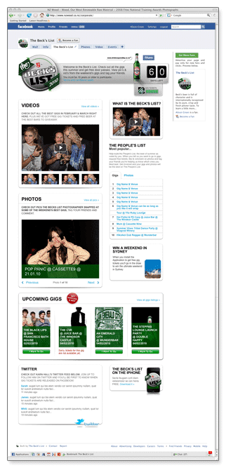 The Beck's List - homepage template