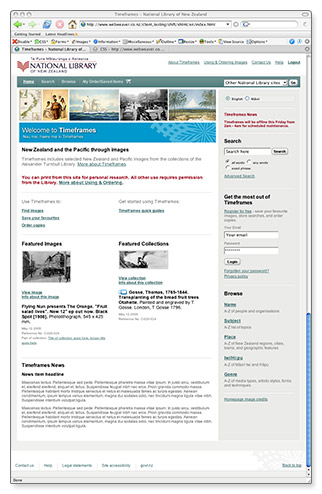 Timeframes - homepage