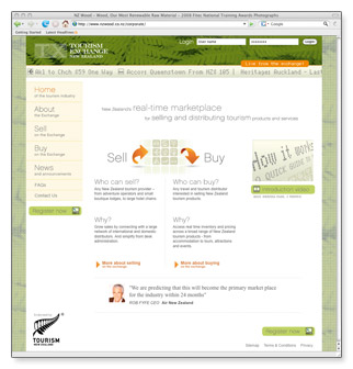 Tourism Exchange - homepage (2009 version)