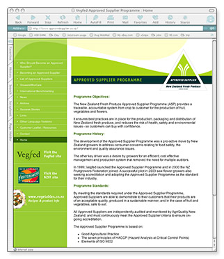Vegfed - original homepage