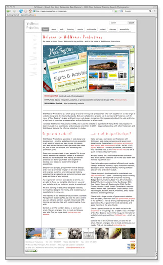 WebWeaver Productions (2014) - homepage