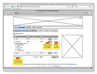 Zumo Coffee - mobile wireframe