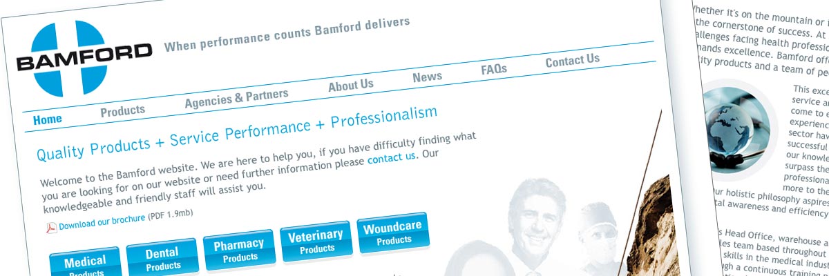 WM Bamford & Co website design detail