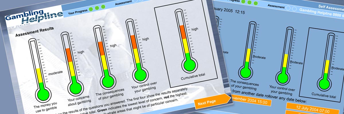 Gambling Helpline online assessment design details