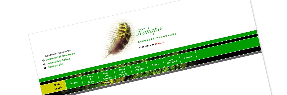 Kakapo Recovery Programme website design details