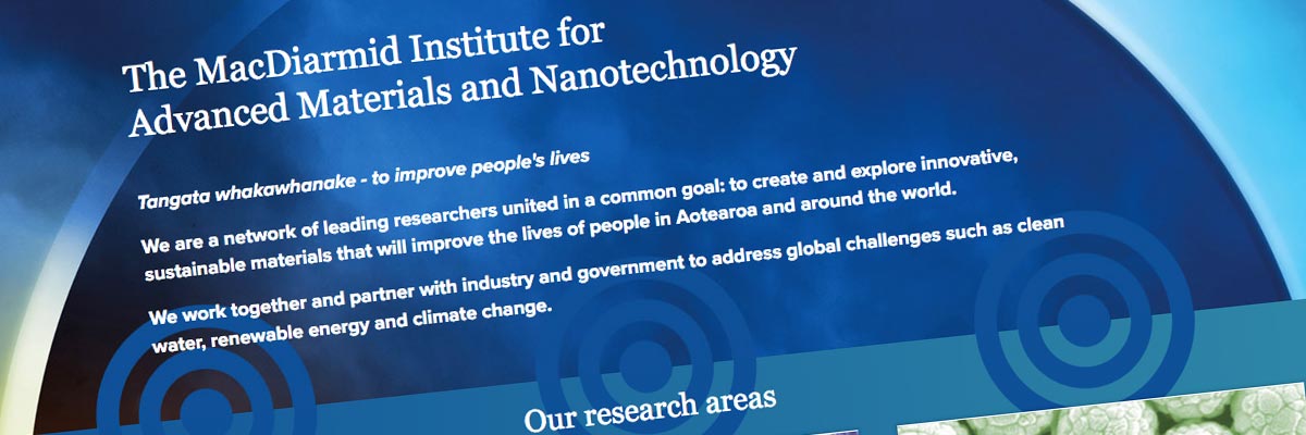 MacDiarmid Institute website design detail