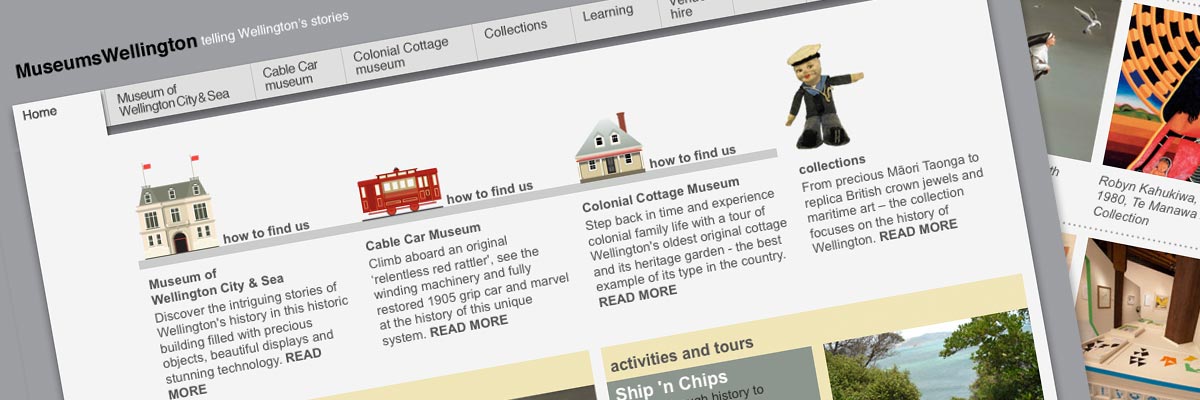 Museums Wellington website design detail